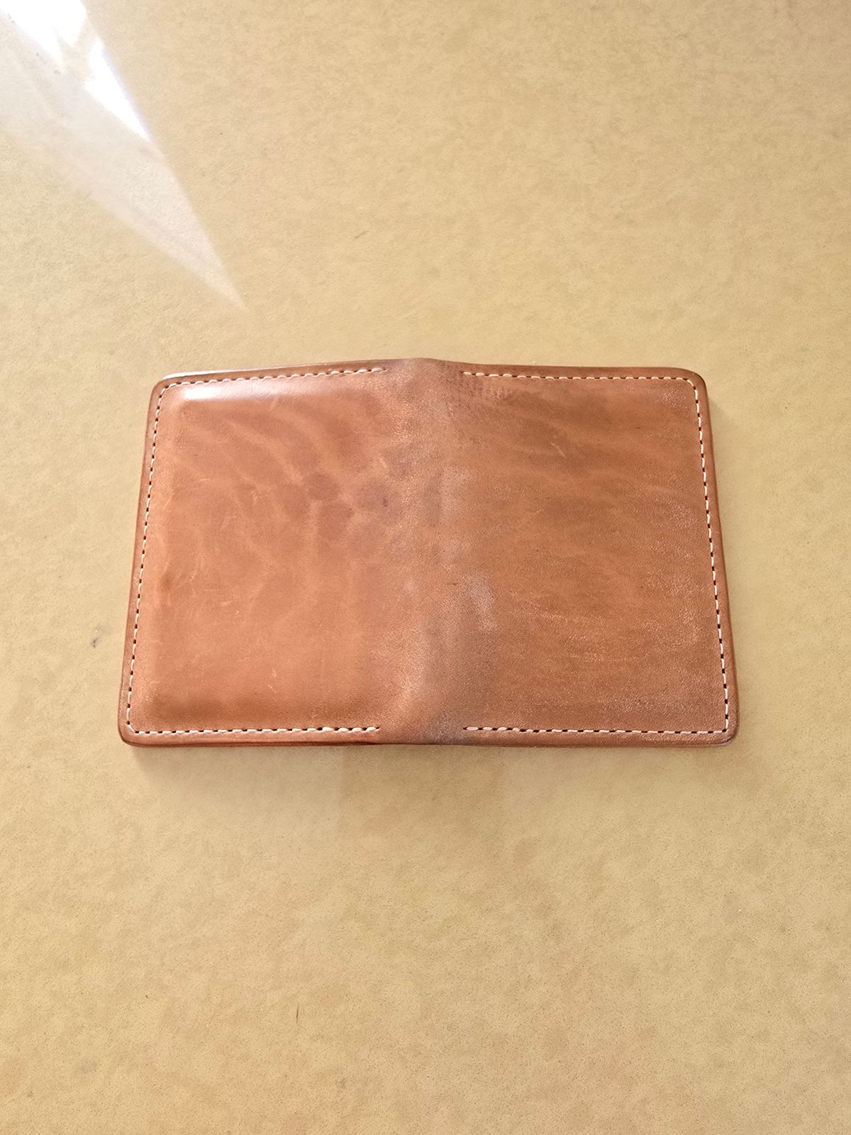 Photo by LouisvilleLeatherGuy on December 5, 2025 of the Ashland Leather Co. Bugs Moran in Horween Natural Pit-Tanned Horsebutt.