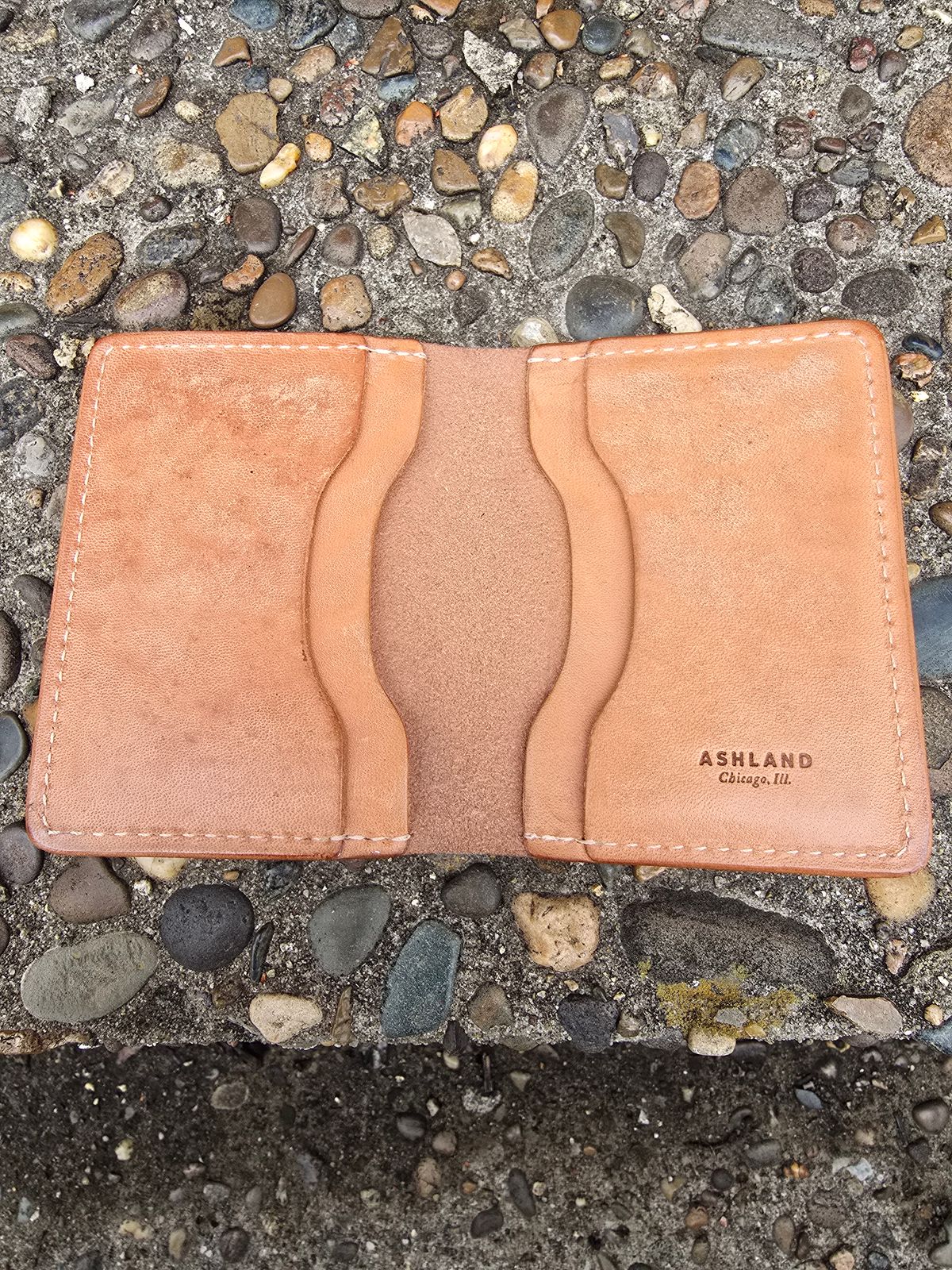 Photo by LouisvilleLeatherGuy on March 3, 2026 of the Ashland Leather Co. Bugs Moran in Horween Natural Pit-Tanned Horsebutt.