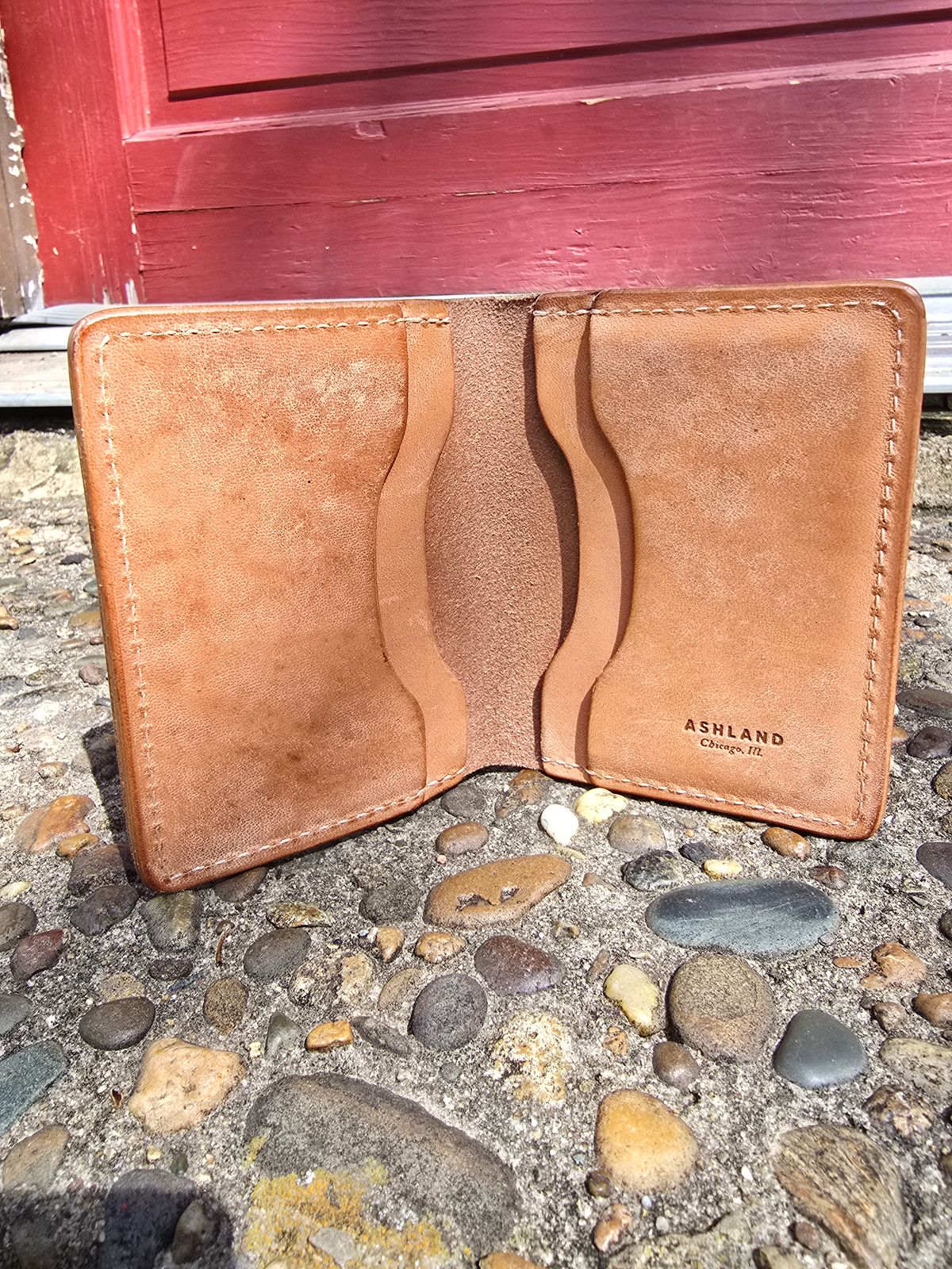 Photo by LouisvilleLeatherGuy on April 5, 2026 of the Ashland Leather Co. Bugs Moran in Horween Natural Pit-Tanned Horsebutt.