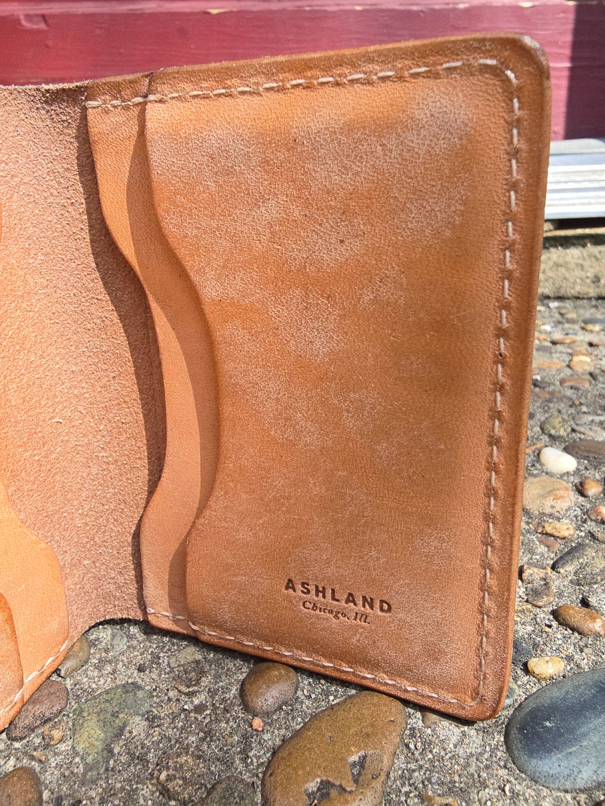 Photo by LouisvilleLeatherGuy on April 5, 2026 of the Ashland Leather Co. Bugs Moran in Horween Natural Pit-Tanned Horsebutt.