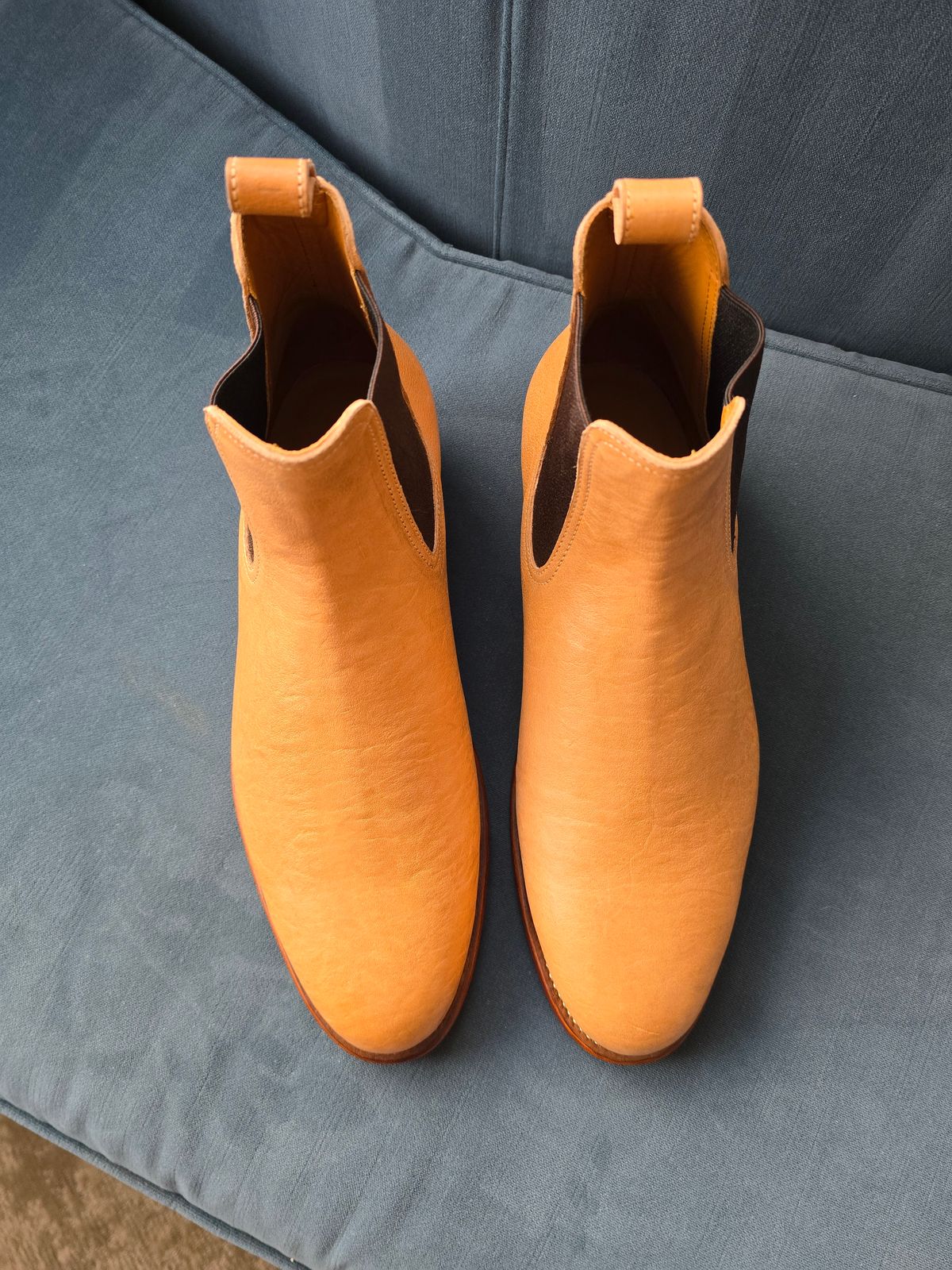 Photo by LouisvilleLeatherGuy on October 1, 2025 of the Briselblack The Seventh Chelsea Boot in Maryam Natural Kangaroo.