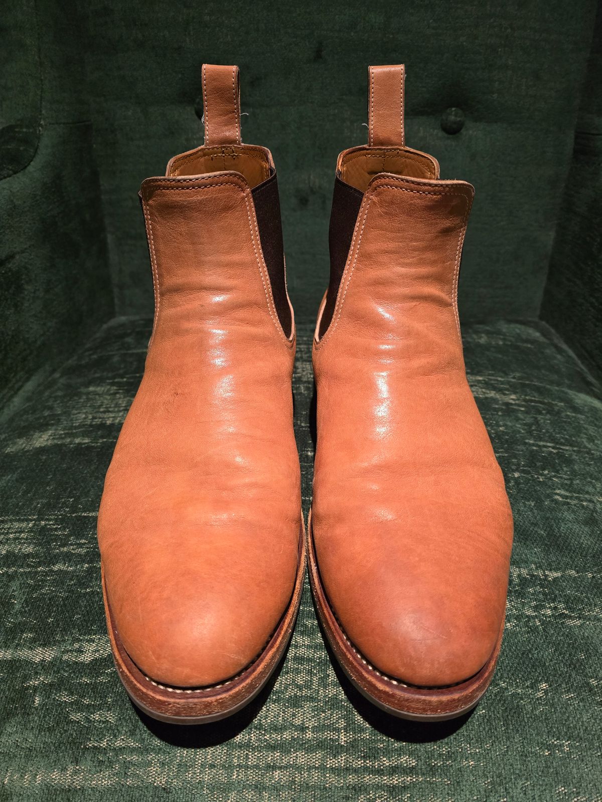 Photo by LouisvilleLeatherGuy on February 5, 2026 of the Briselblack The Seventh Chelsea Boot in Maryam Natural Kangaroo.