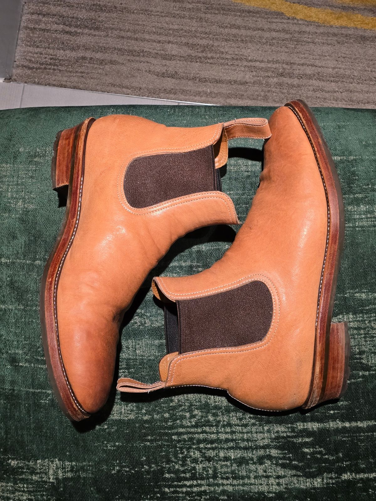 Photo by LouisvilleLeatherGuy on February 5, 2026 of the Briselblack The Seventh Chelsea Boot in Maryam Natural Kangaroo.