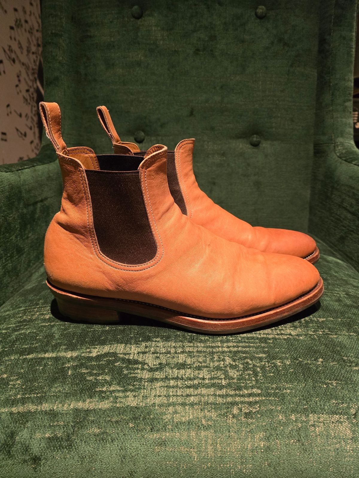 Photo by LouisvilleLeatherGuy on February 5, 2026 of the Briselblack The Seventh Chelsea Boot in Maryam Natural Kangaroo.