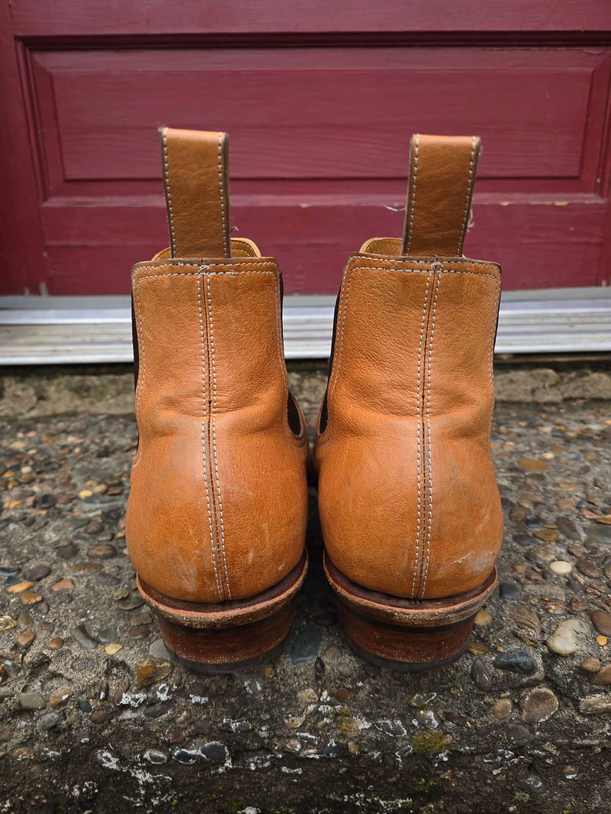 Photo by LouisvilleLeatherGuy on March 3, 2026 of the Briselblack The Seventh Chelsea Boot in Maryam Natural Kangaroo.