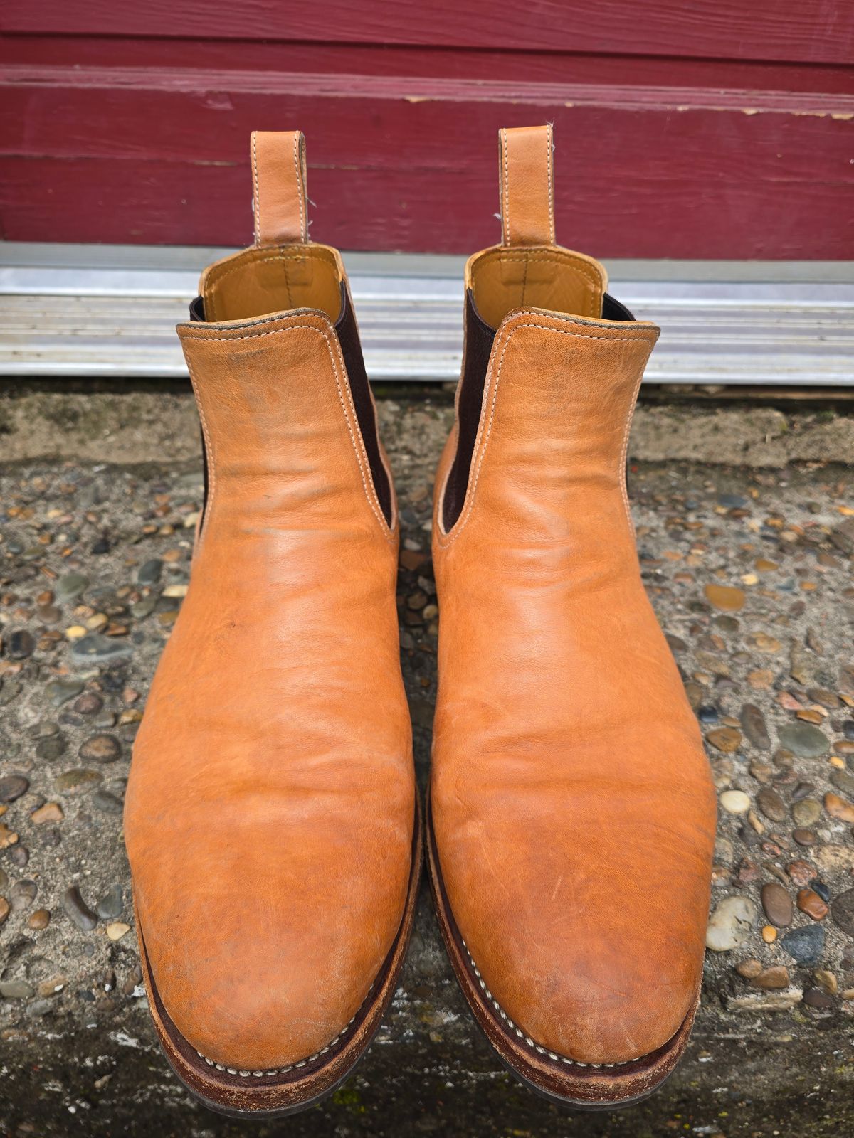Photo by LouisvilleLeatherGuy on March 3, 2026 of the Briselblack The Seventh Chelsea Boot in Maryam Natural Kangaroo.