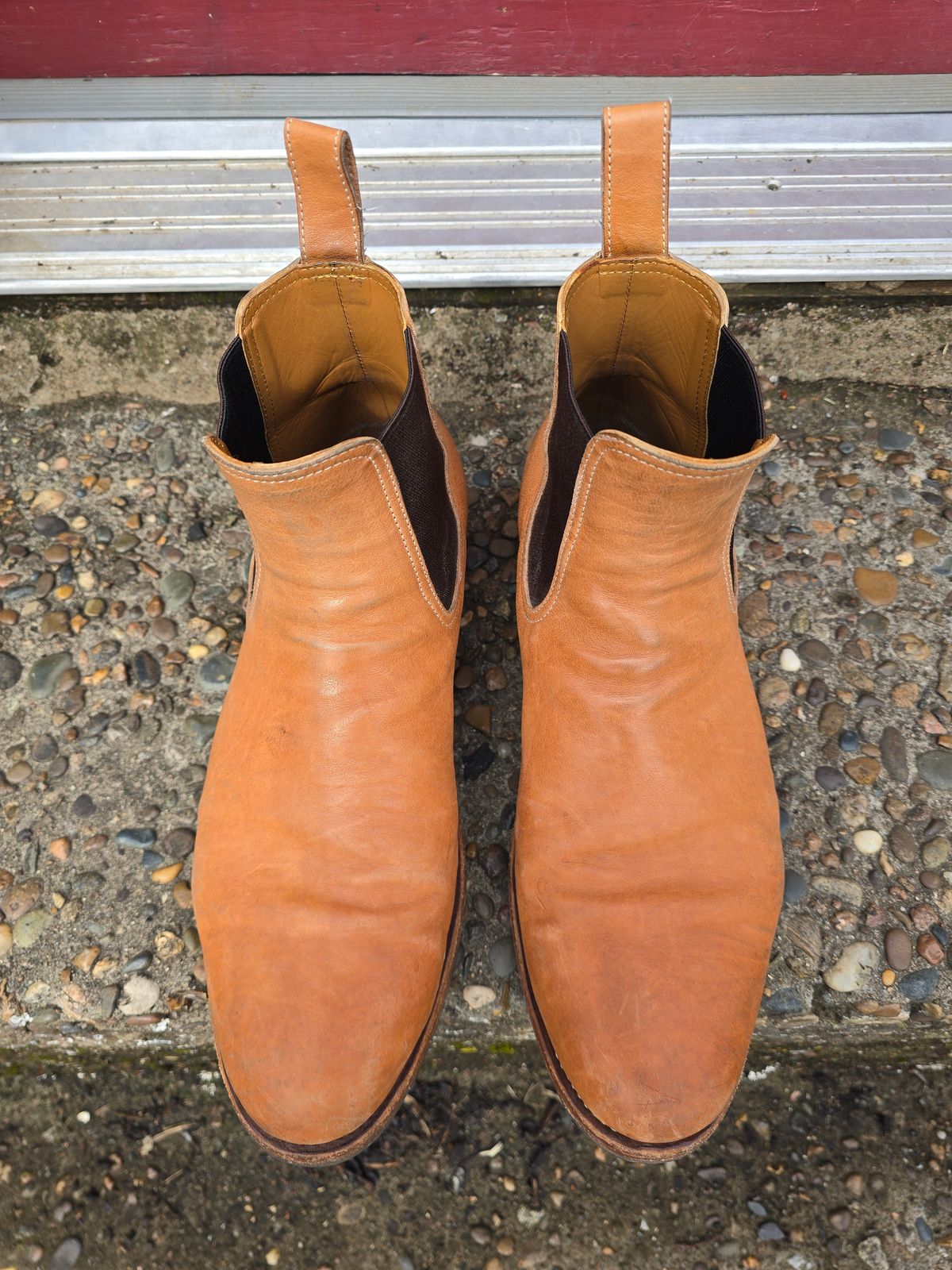 Photo by LouisvilleLeatherGuy on March 3, 2026 of the Briselblack The Seventh Chelsea Boot in Maryam Natural Kangaroo.