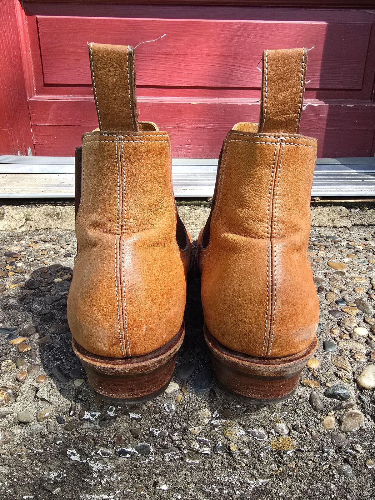 Photo by LouisvilleLeatherGuy on April 5, 2026 of the Briselblack The Seventh Chelsea Boot in Maryam Natural Kangaroo.