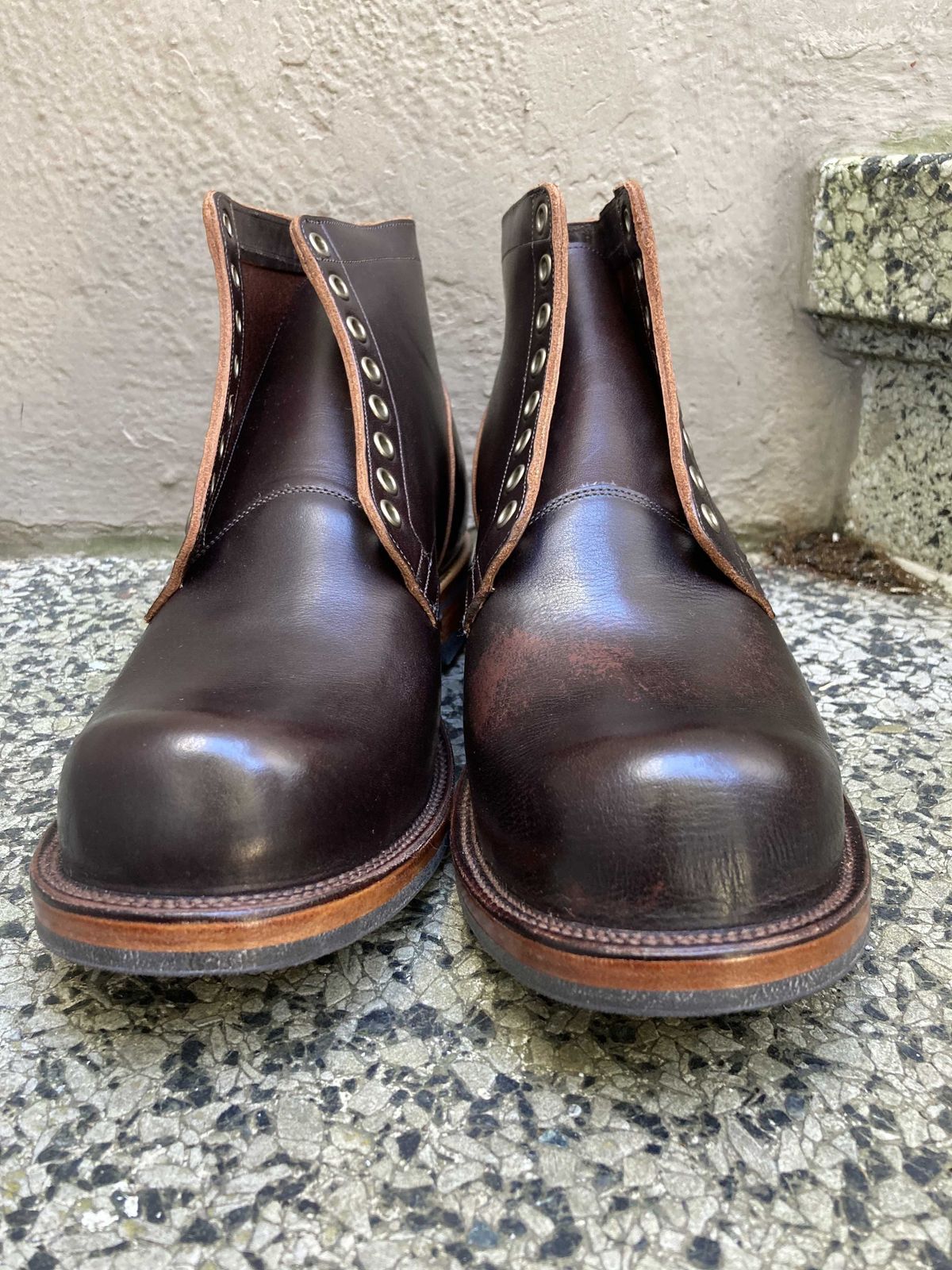 Photo by boogieshafer on October 1, 2021 of the Viberg Service Boot in Horween Brown Wooly.