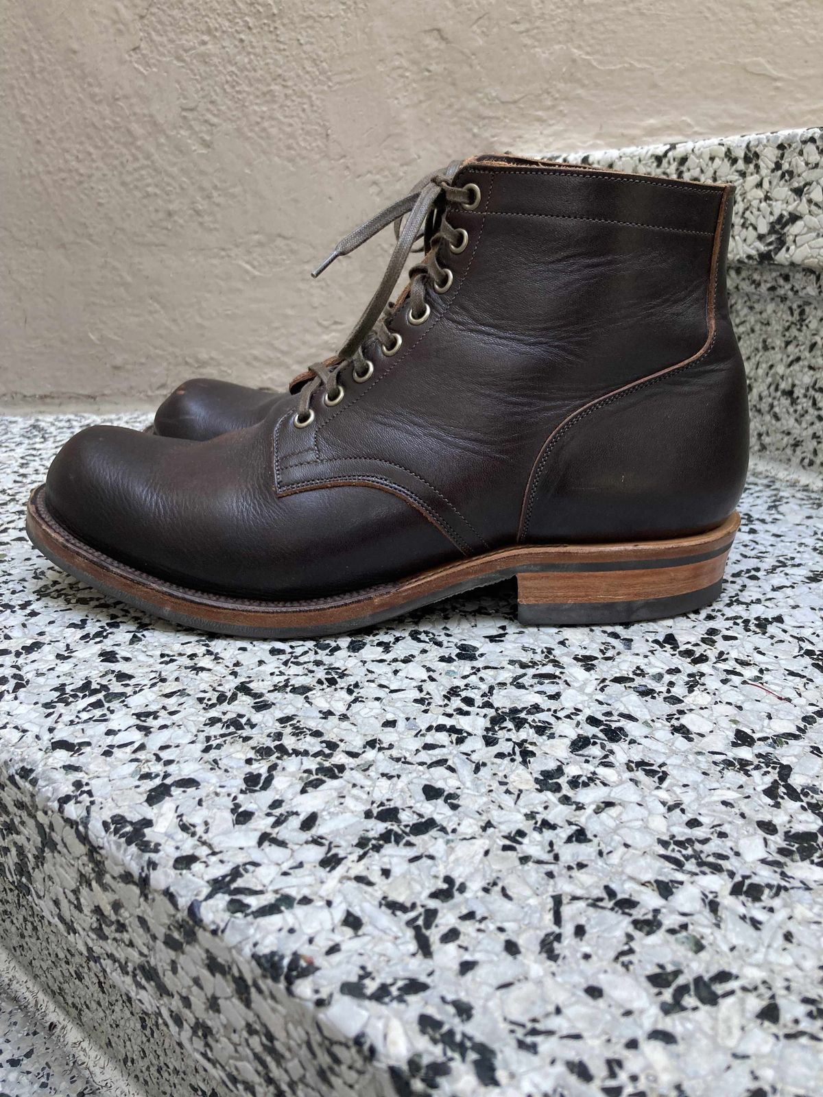 Photo by boogieshafer on November 5, 2021 of the Viberg Service Boot in Horween Brown Wooly.