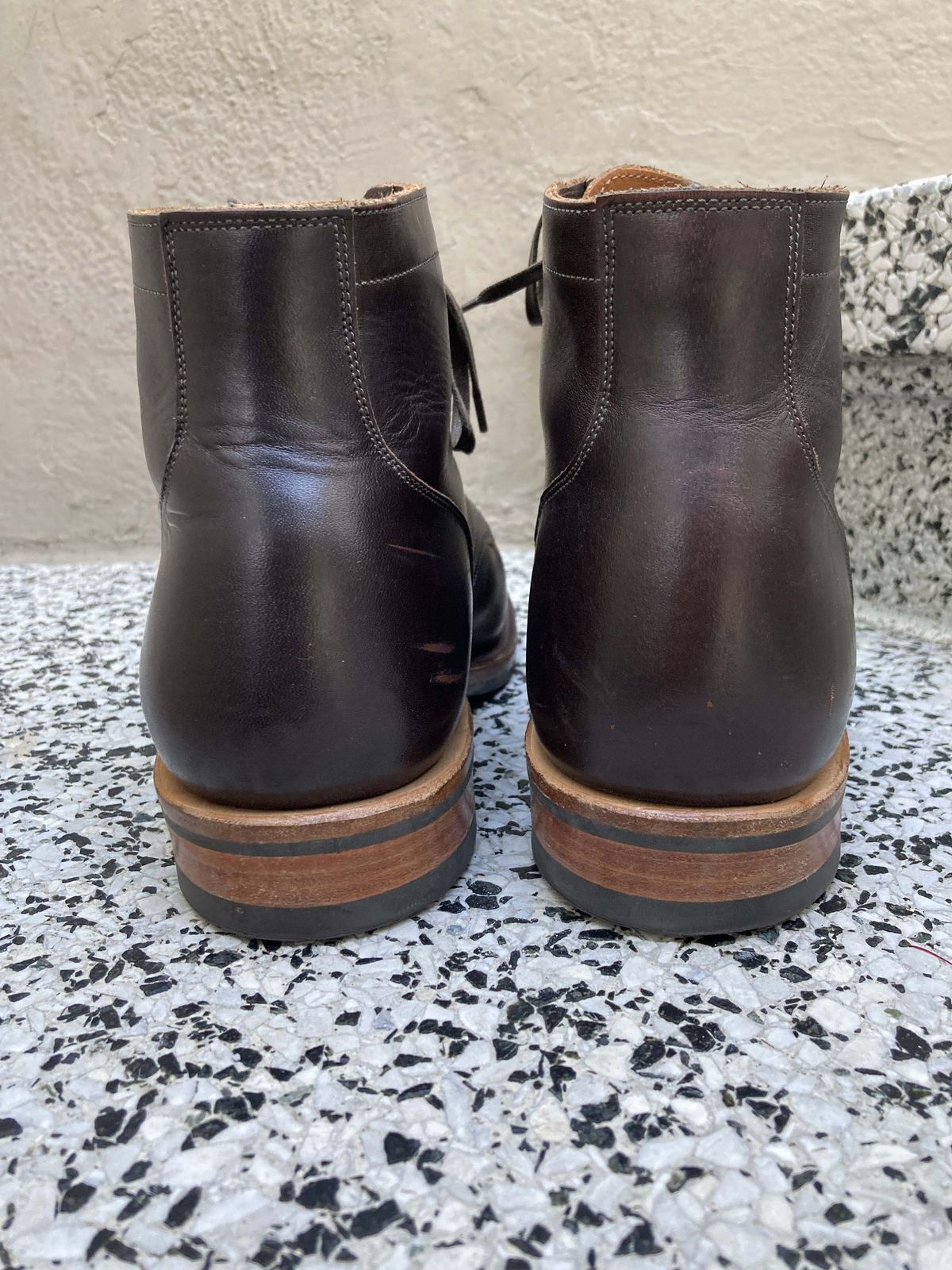 Photo by boogieshafer on November 5, 2021 of the Viberg Service Boot in Horween Brown Wooly.