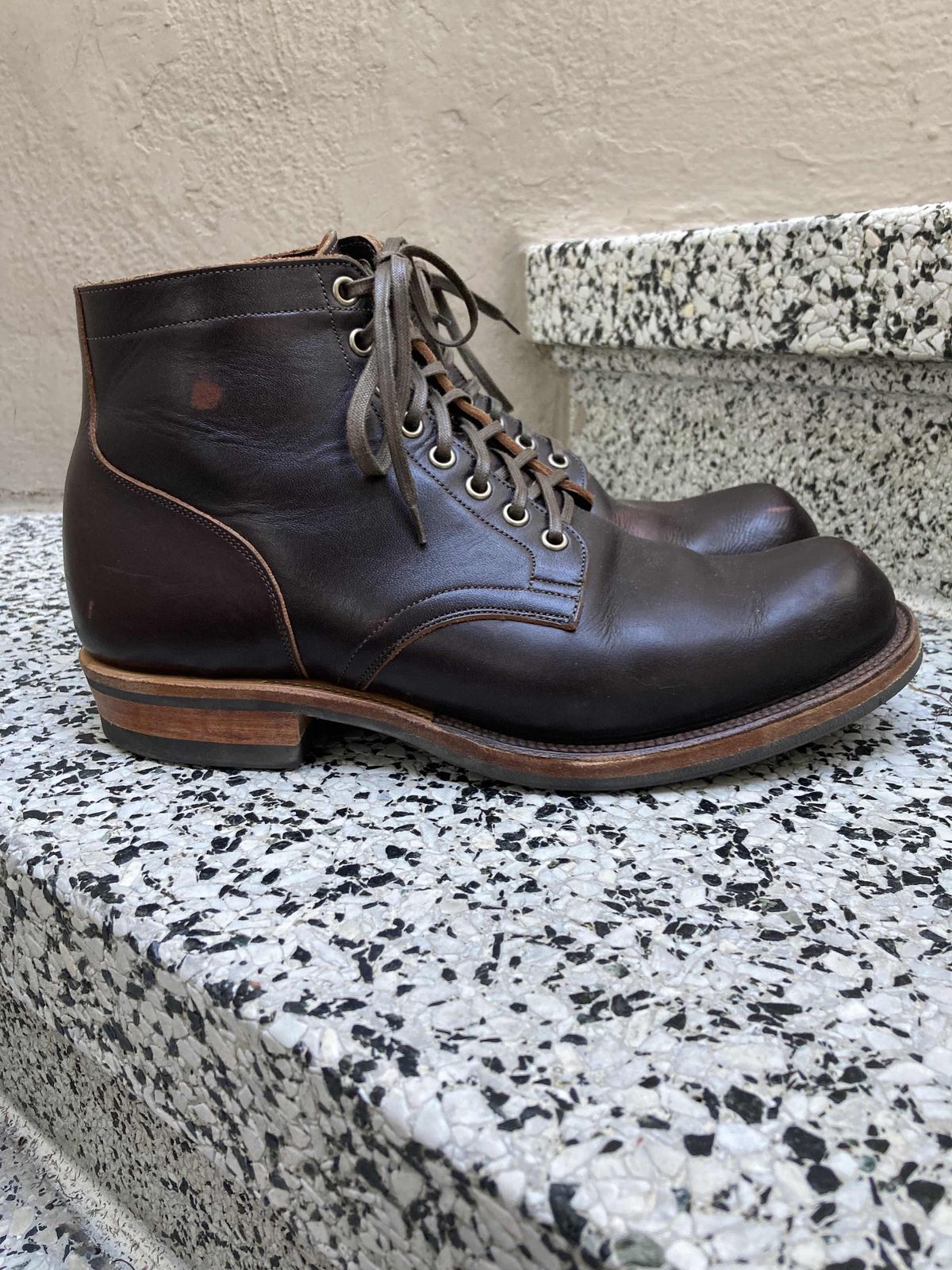 Photo by boogieshafer on November 5, 2021 of the Viberg Service Boot in Horween Brown Wooly.