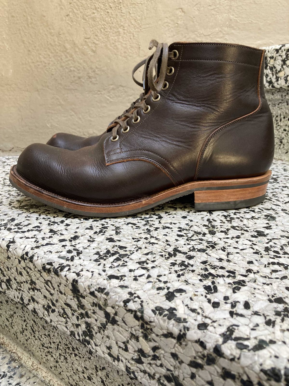 Photo by boogieshafer on December 5, 2021 of the Viberg Service Boot in Horween Brown Wooly.