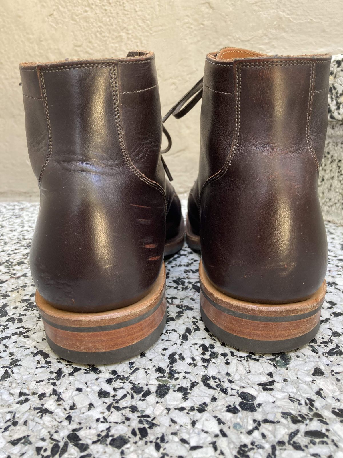 Photo by boogieshafer on December 5, 2021 of the Viberg Service Boot in Horween Brown Wooly.