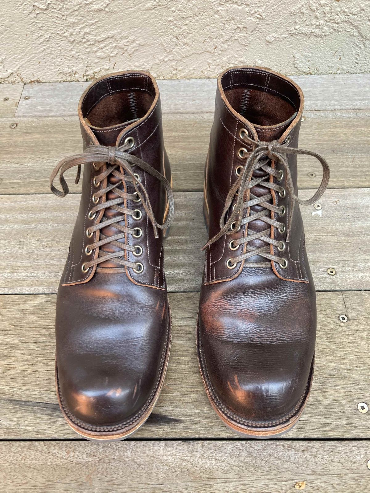 Photo by boogieshafer on January 5, 2022 of the Viberg Service Boot in Horween Brown Wooly.