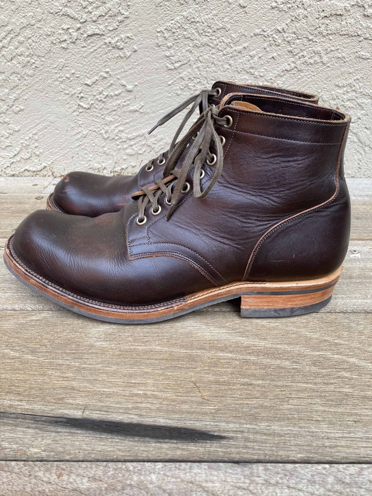 Photo by boogieshafer on January 5, 2022 of the Viberg Service Boot in Horween Brown Wooly.