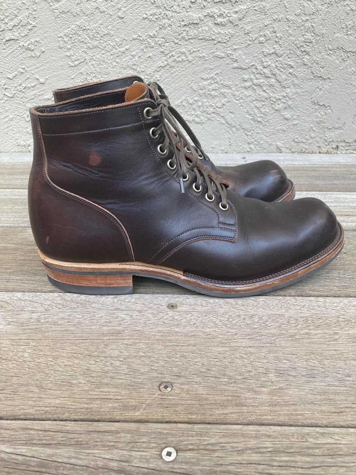 Photo by boogieshafer on February 6, 2022 of the Viberg Service Boot in Horween Brown Wooly.