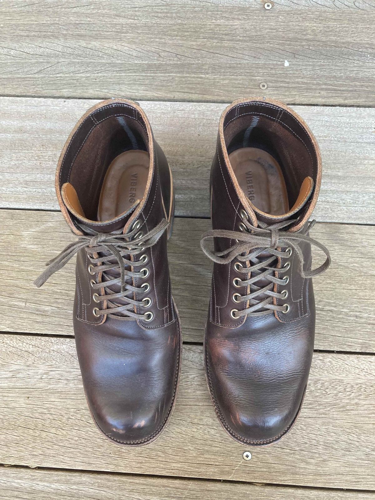Photo by boogieshafer on February 6, 2022 of the Viberg Service Boot in Horween Brown Wooly.