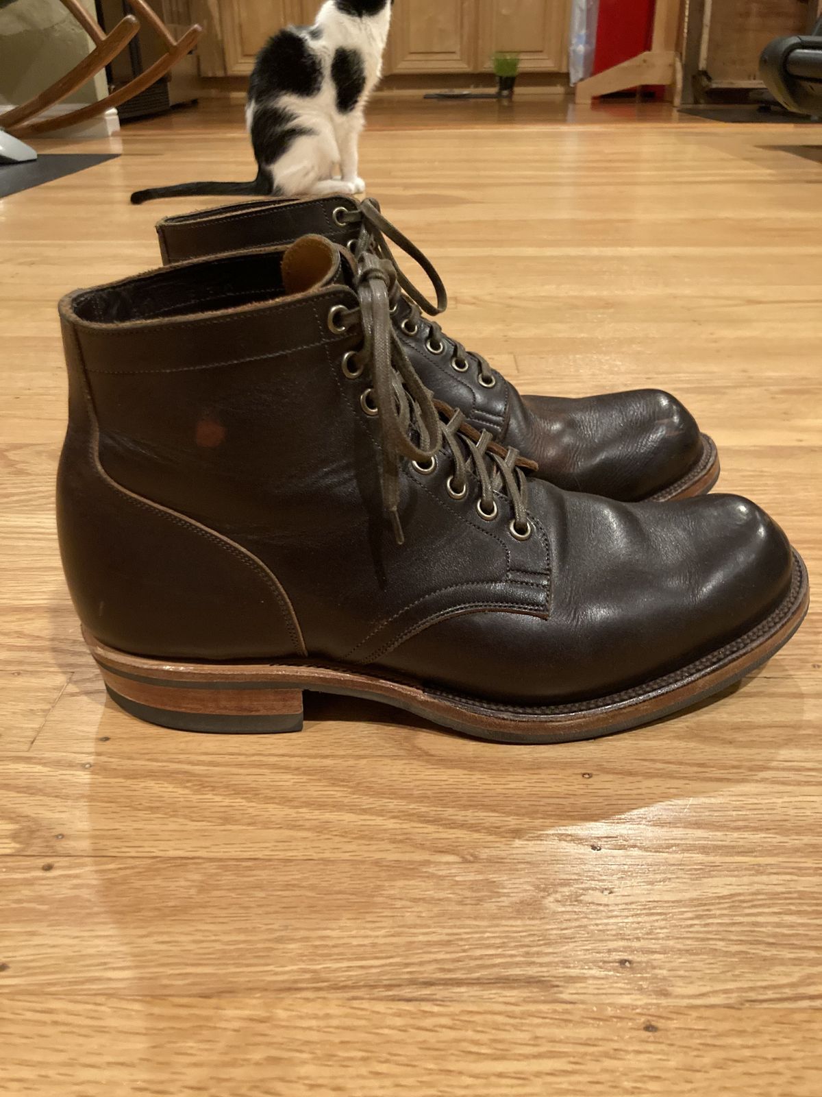 Photo by boogieshafer on March 6, 2022 of the Viberg Service Boot in Horween Brown Wooly.