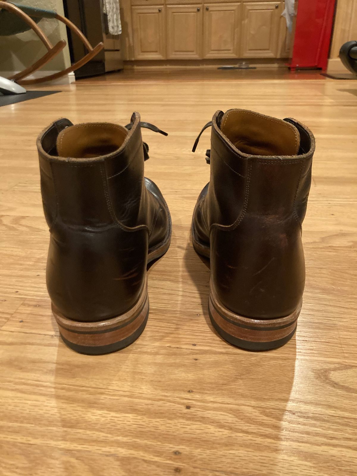 Photo by boogieshafer on April 6, 2022 of the Viberg Service Boot in Horween Brown Wooly.