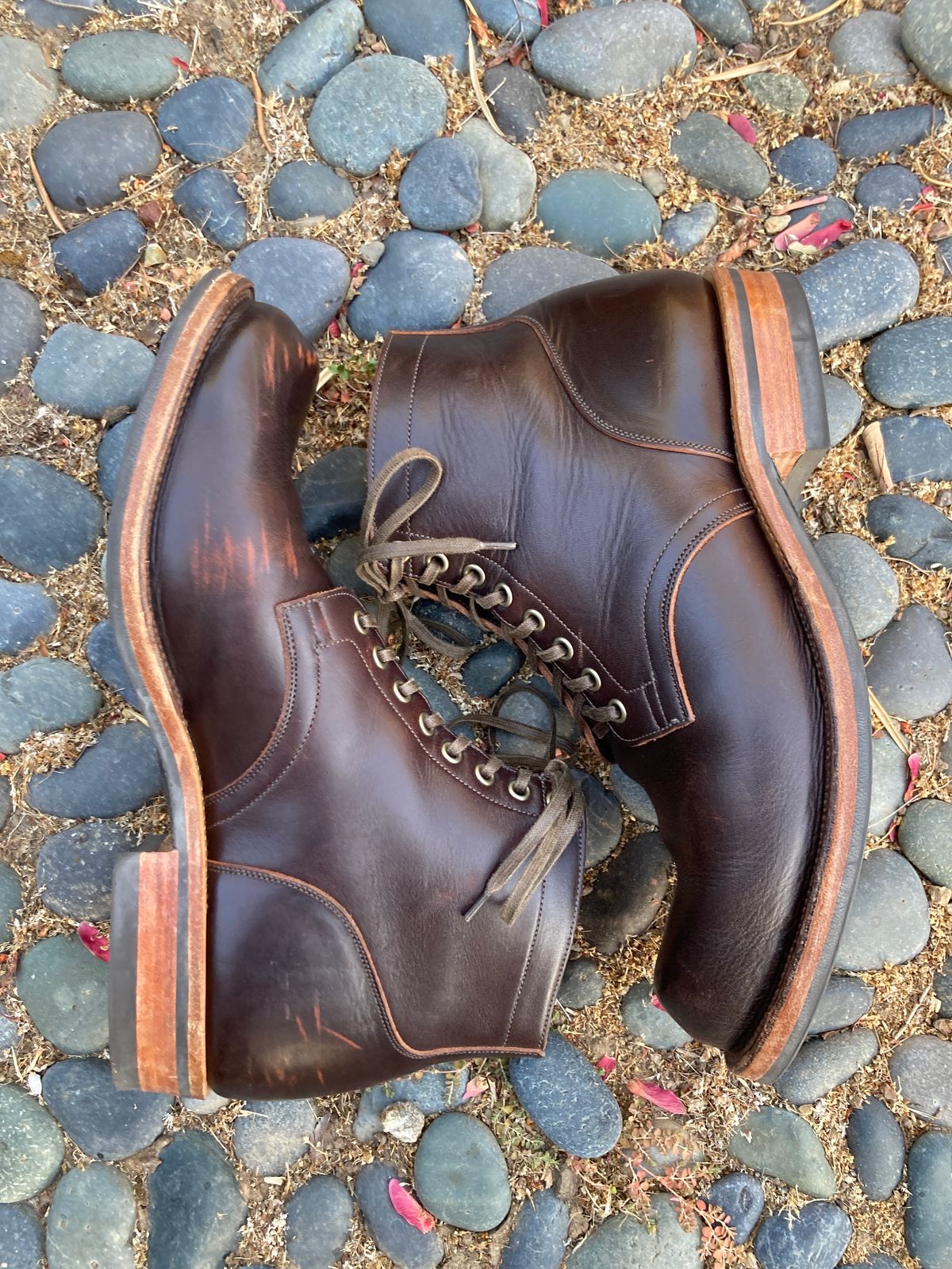 Photo by boogieshafer on September 22, 2023 of the Viberg Service Boot in Horween Brown Wooly.