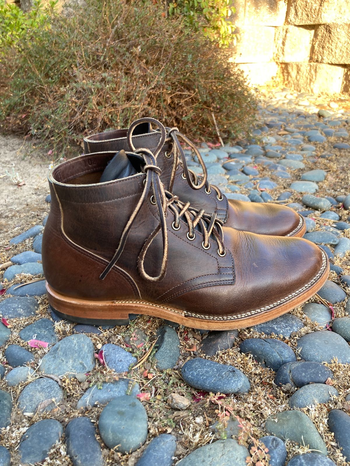 Photo by boogieshafer on September 19, 2023 of the Viberg Service Boot in Horween Vintage Mocha Oil Harness (3sixteen).