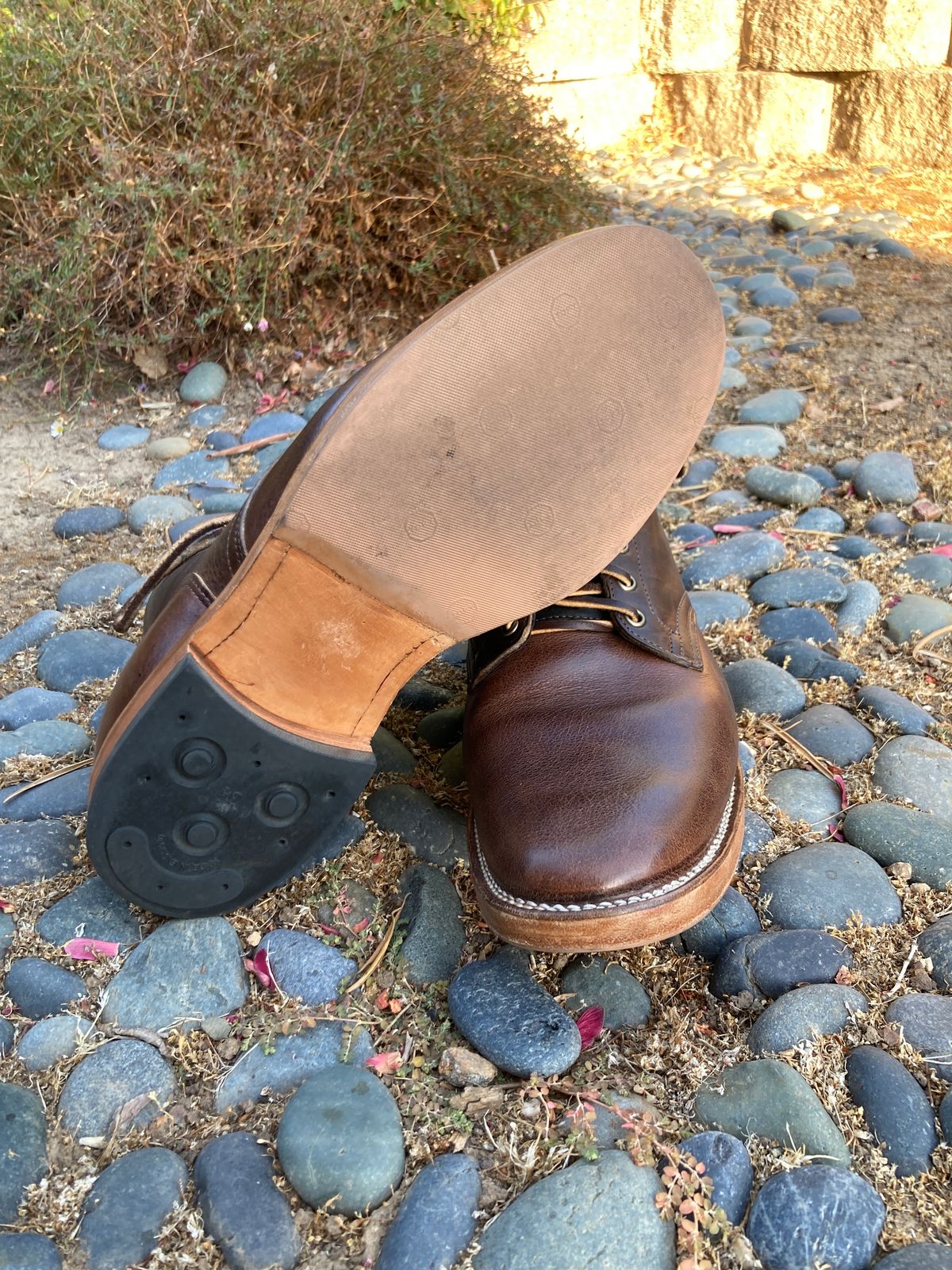 Photo by boogieshafer on September 19, 2023 of the Viberg Service Boot in Horween Vintage Mocha Oil Harness (3sixteen).