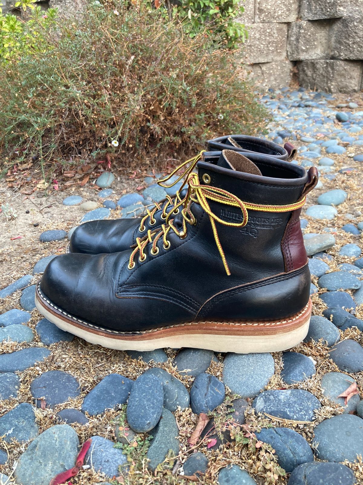 Photo by boogieshafer on September 11, 2023 of the White's x Max Schaaf 4Q Riding Boot in Horween Black Teacore Chromexcel.