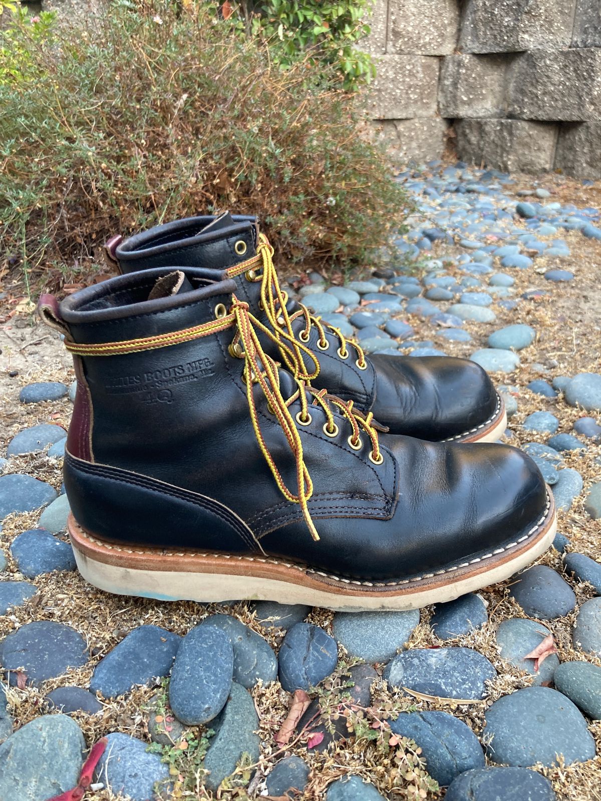 Photo by boogieshafer on September 11, 2023 of the White's x Max Schaaf 4Q Riding Boot in Horween Black Teacore Chromexcel.