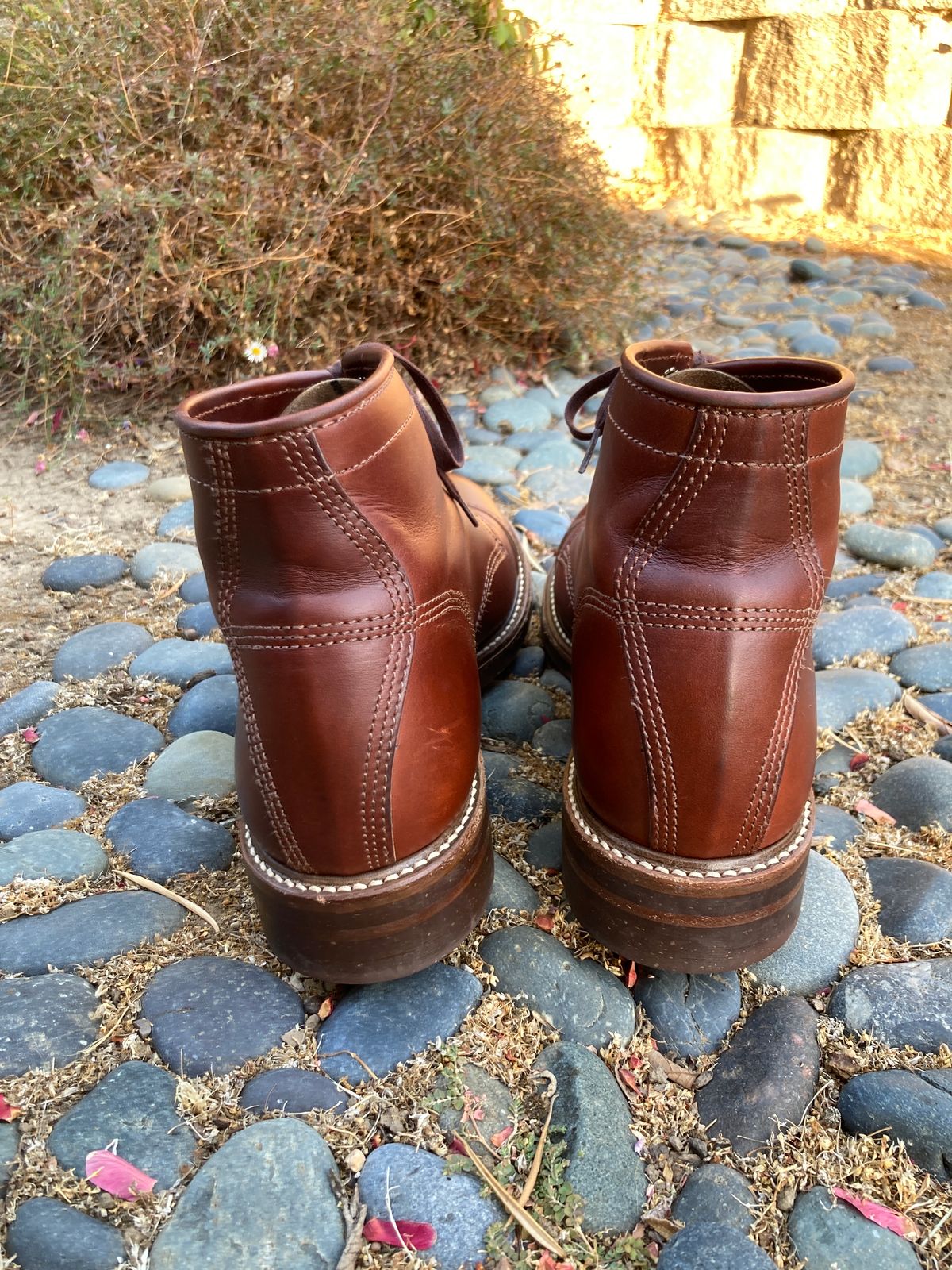 Photo by boogieshafer on September 24, 2023 of the John Lofgren Combat Boots in Horween Timber Chromexcel.