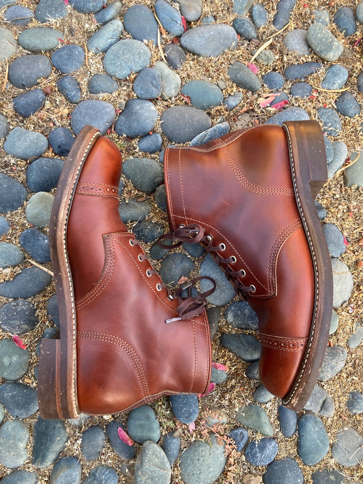 Photo by boogieshafer on September 24, 2023 of the John Lofgren Combat Boots in Horween Timber Chromexcel.