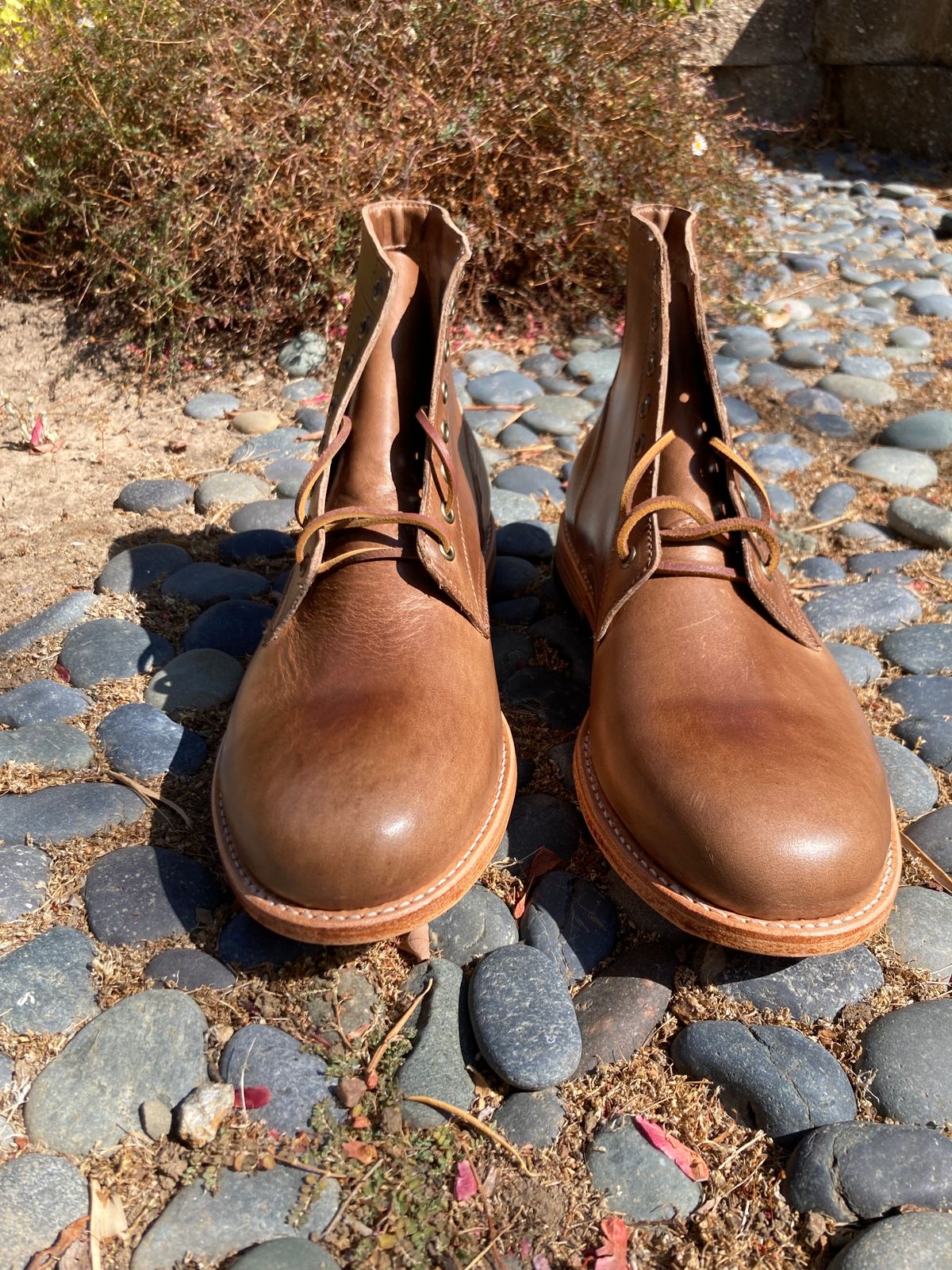 Photo by boogieshafer on October 1, 2023 of the Oak Street Bootmakers Trench Boot in Horween Natural Chromexcel.