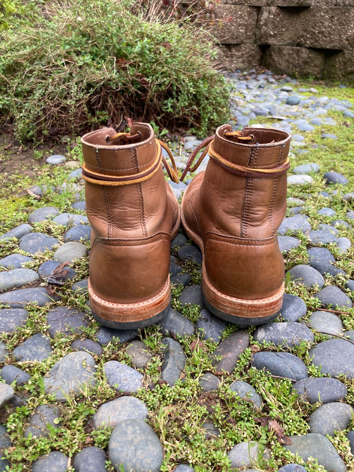 Photo by boogieshafer on February 3, 2024 of the Oak Street Bootmakers Trench Boot in Horween Natural Chromexcel.