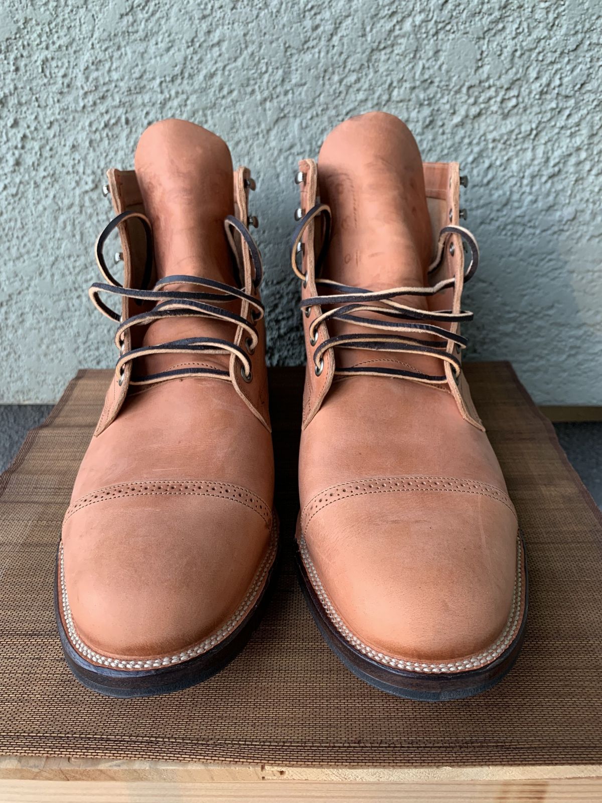 Photo by boogieshafer on October 1, 2021 of the Viberg Service Boot in Maryam Used Cuoio Vitello Calf.
