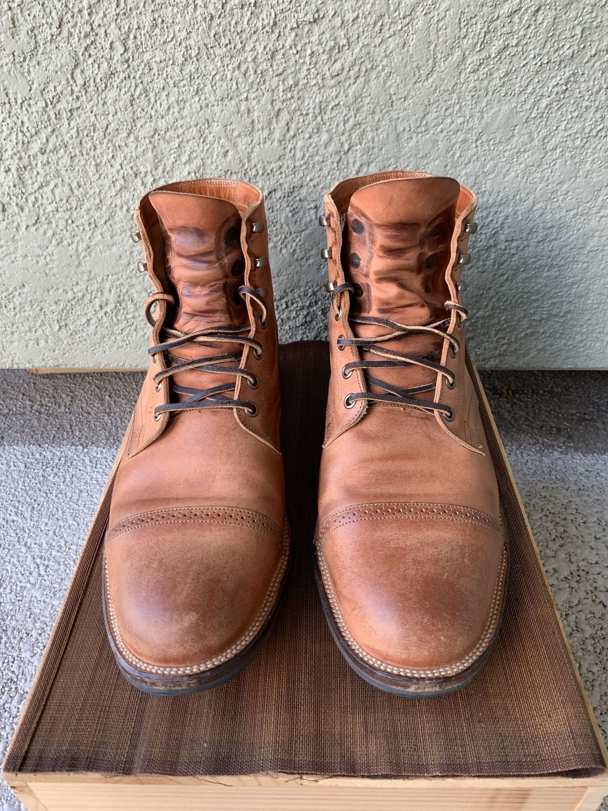 Photo by boogieshafer on November 2, 2021 of the Viberg Service Boot in Maryam Used Cuoio Vitello Calf.