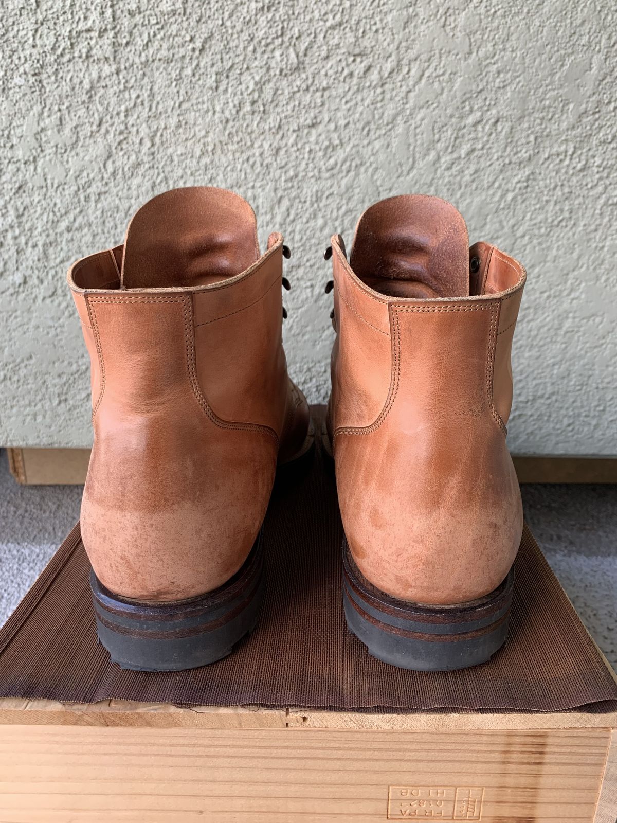 Photo by boogieshafer on November 2, 2021 of the Viberg Service Boot in Maryam Used Cuoio Vitello Calf.