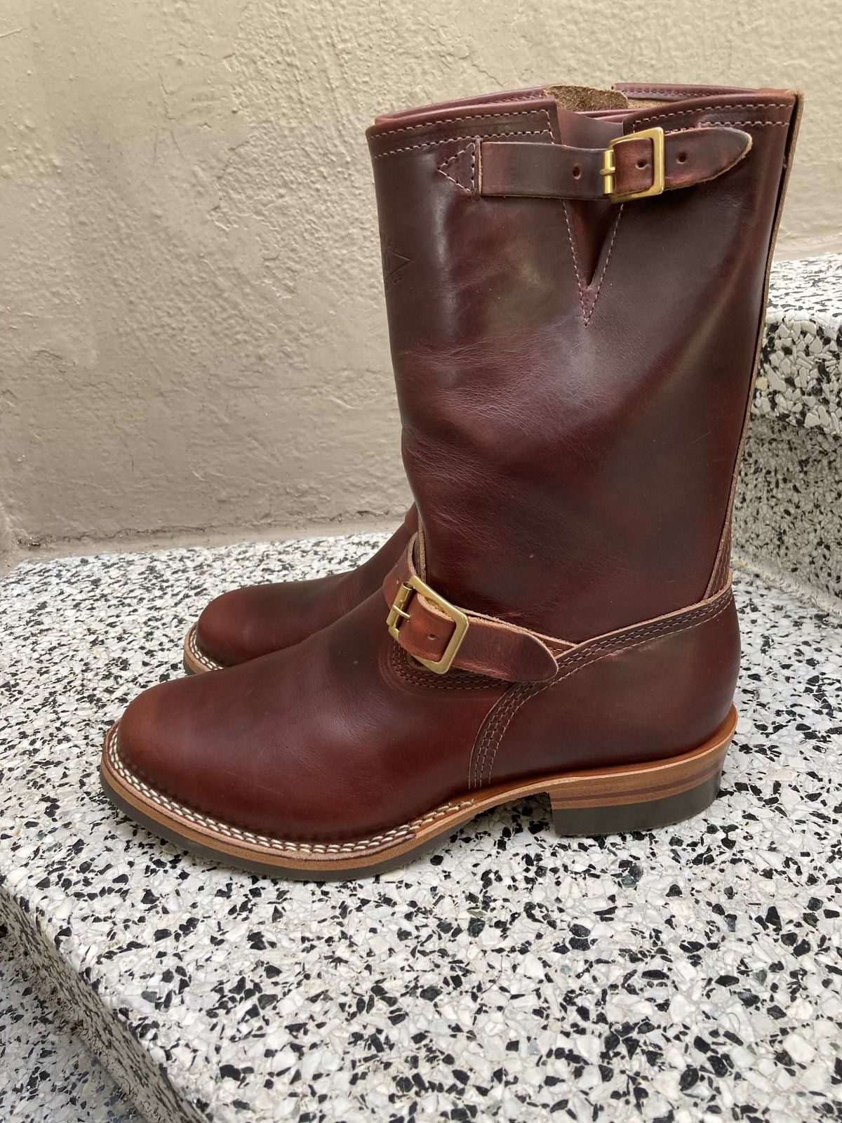 Photo by boogieshafer on November 5, 2021 of the Wesco Mister Lou in Horween Umber Chromexcel.