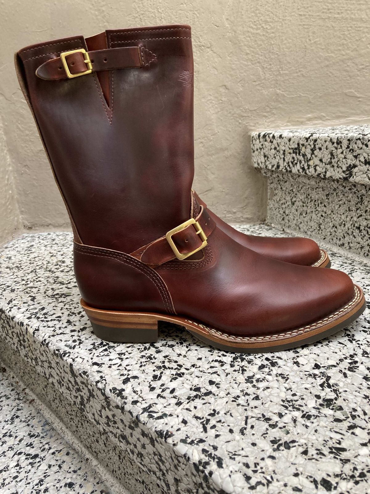 Photo by boogieshafer on November 5, 2021 of the Wesco Mister Lou in Horween Umber Chromexcel.