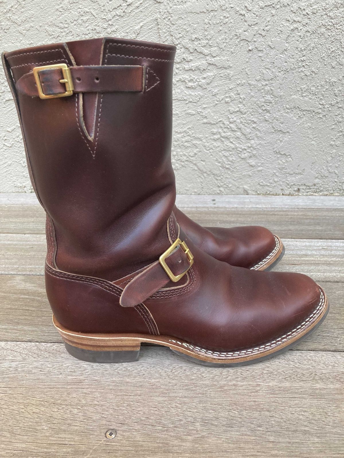 Photo by boogieshafer on February 6, 2022 of the Wesco Mister Lou in Horween Umber Chromexcel.