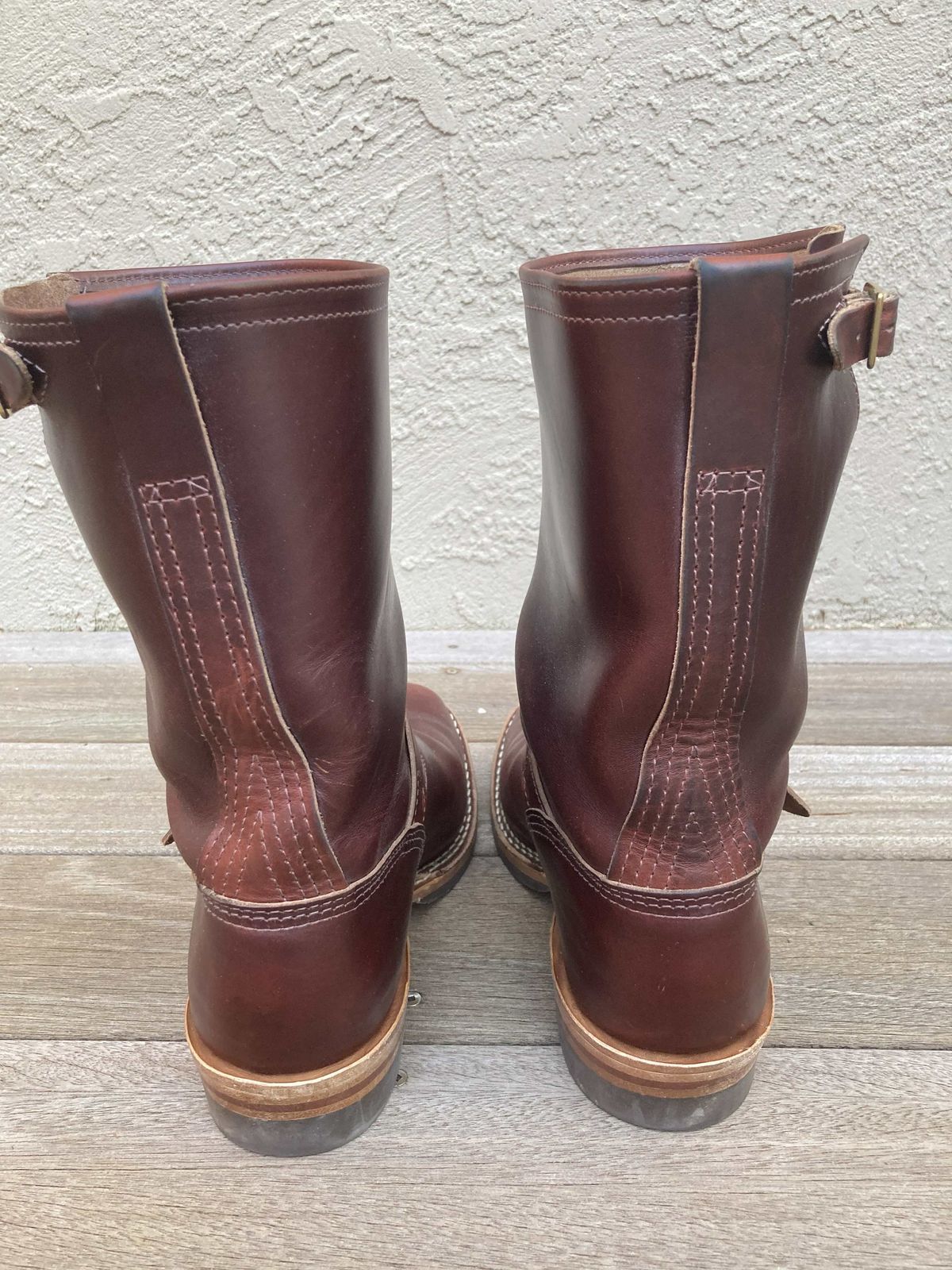 Photo by boogieshafer on February 6, 2022 of the Wesco Mister Lou in Horween Umber Chromexcel.