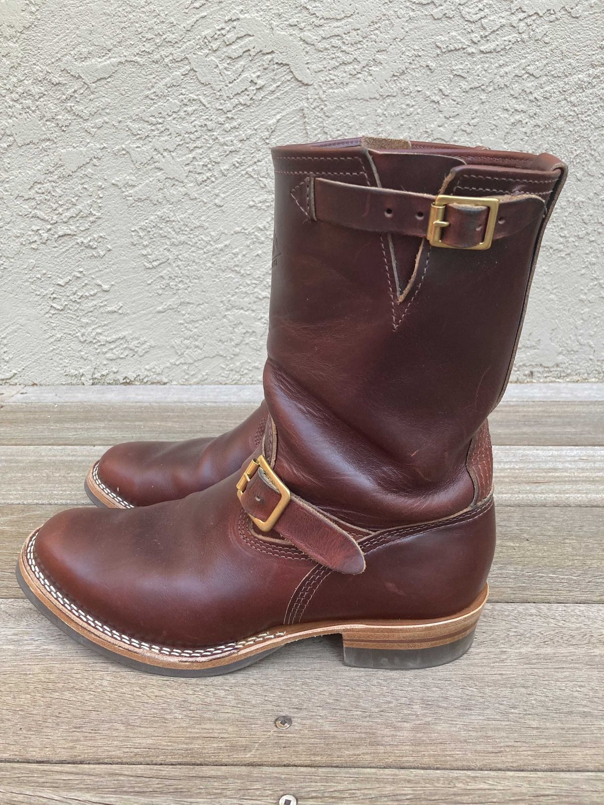 Photo by boogieshafer on February 6, 2022 of the Wesco Mister Lou in Horween Umber Chromexcel.