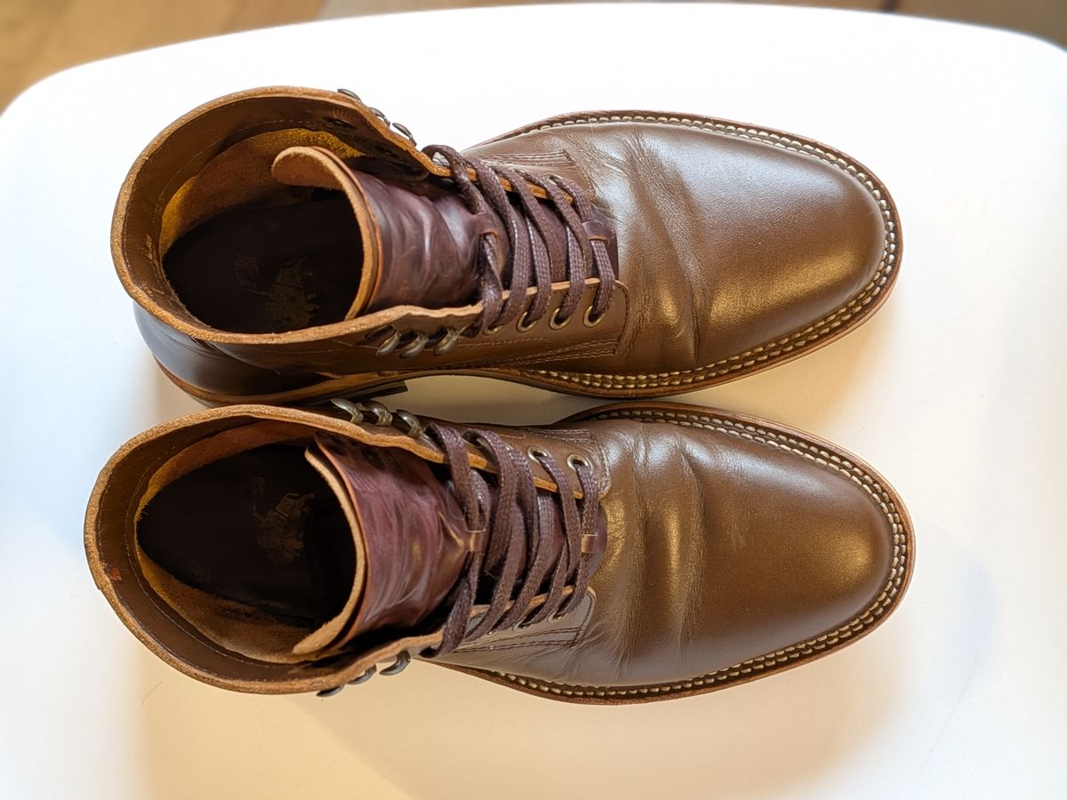 Photo by rabton on November 5, 2025 of the Parkhurst The Allen in Italpel Caramel Teacore Veg Tan.