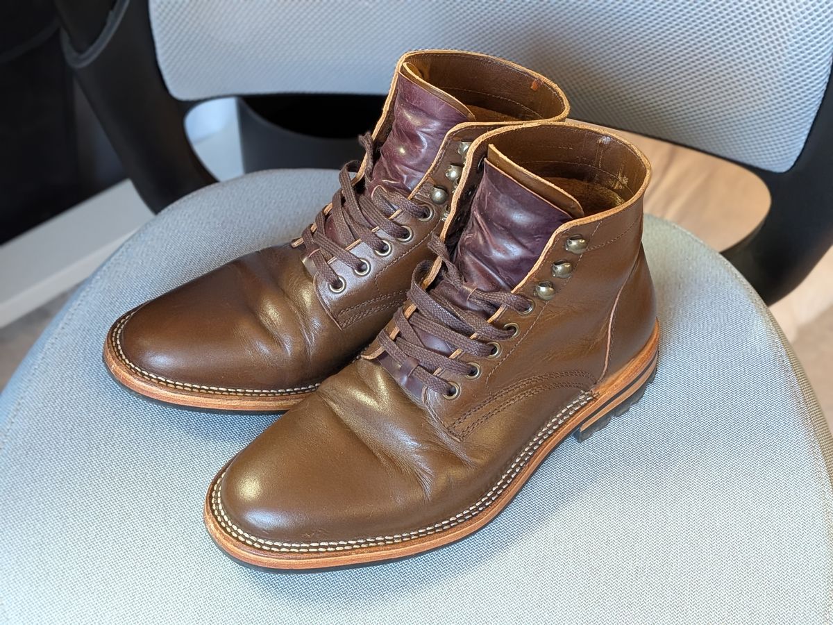 Photo by rabton on December 1, 2025 of the Parkhurst The Allen in Italpel Caramel Teacore Veg Tan.