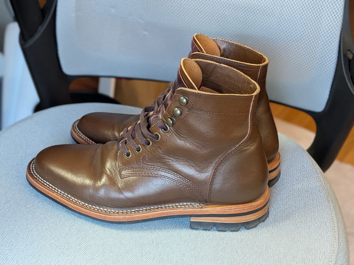 Photo by rabton on December 1, 2025 of the Parkhurst The Allen in Italpel Caramel Teacore Veg Tan.