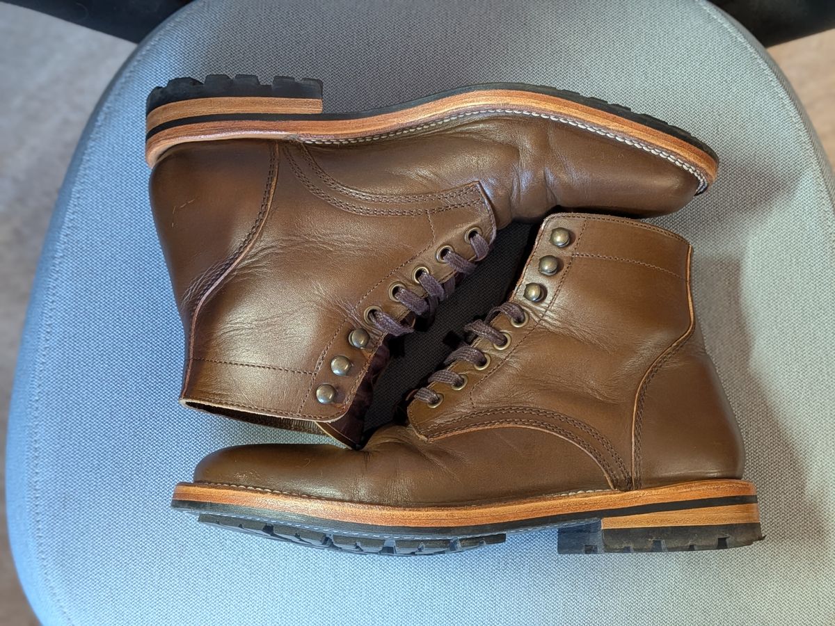 Photo by rabton on December 1, 2025 of the Parkhurst The Allen in Italpel Caramel Teacore Veg Tan.