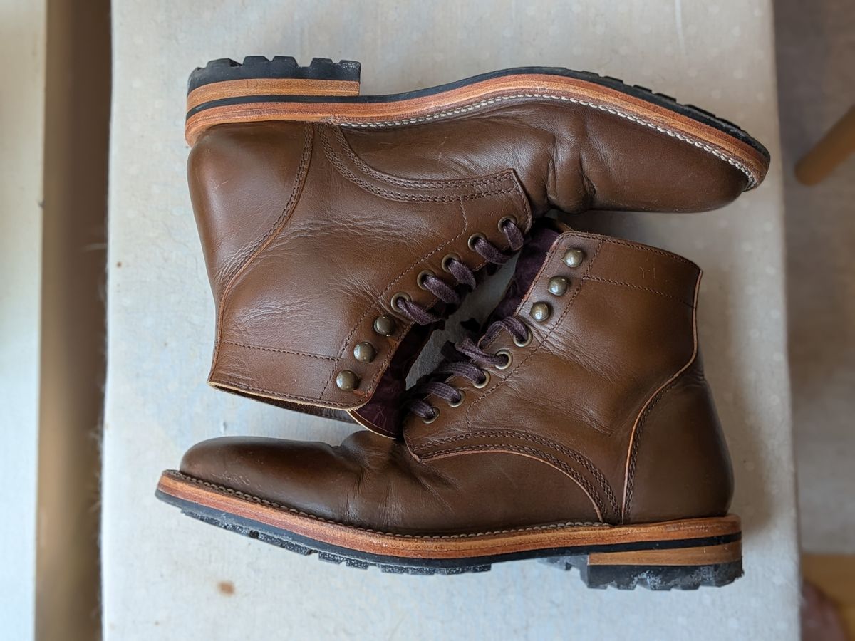 Photo by rabton on January 5, 2026 of the Parkhurst The Allen in Italpel Caramel Teacore Veg Tan.