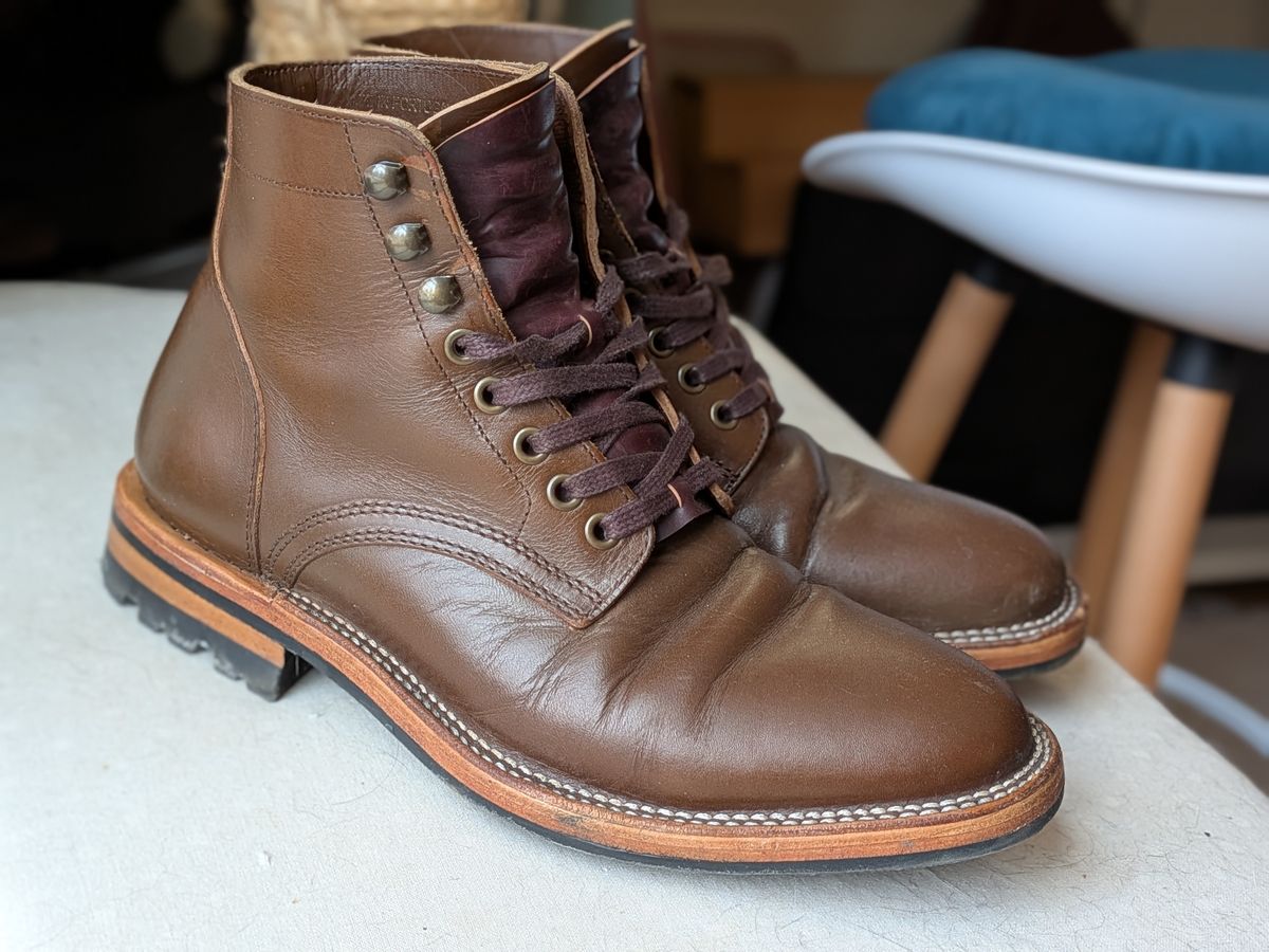 Photo by rabton on January 5, 2026 of the Parkhurst The Allen in Italpel Caramel Teacore Veg Tan.