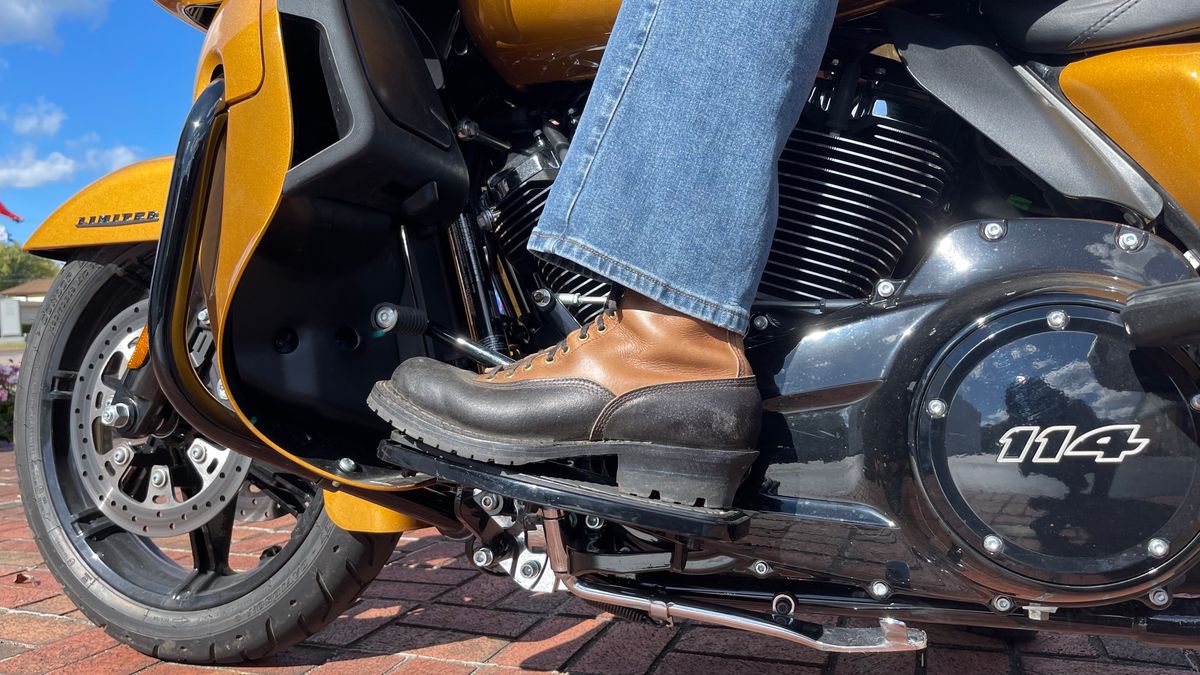 Photo by cajunpsycho on October 7, 2023 of the White's x Division Road LTT Logger 375 in Horween Black Waxed Flesh.