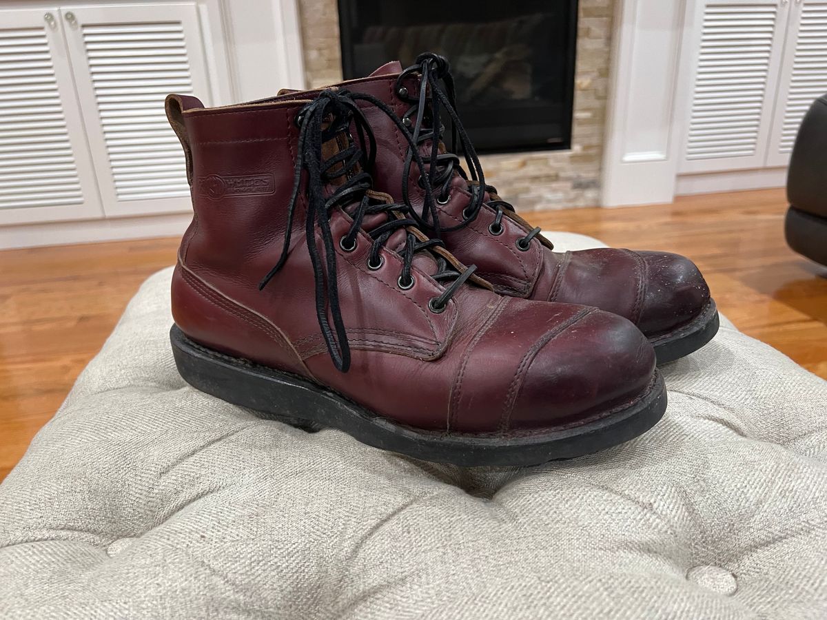 Photo by cajunpsycho on August 11, 2023 of the White's Foreman in Horween Oxblood Chromexcel.