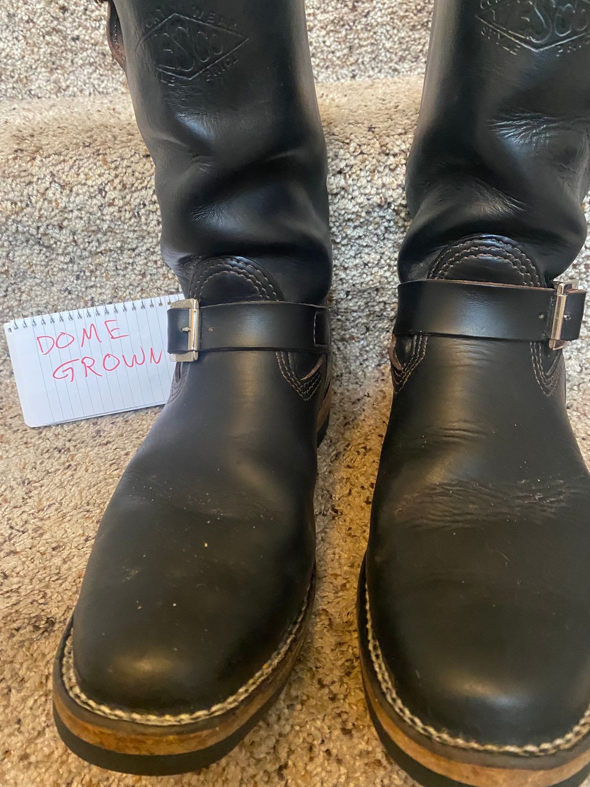 Photo by Finnian on November 7, 2023 of the Wesco Mister Lou in Horween Black Chromexcel Horsehide.